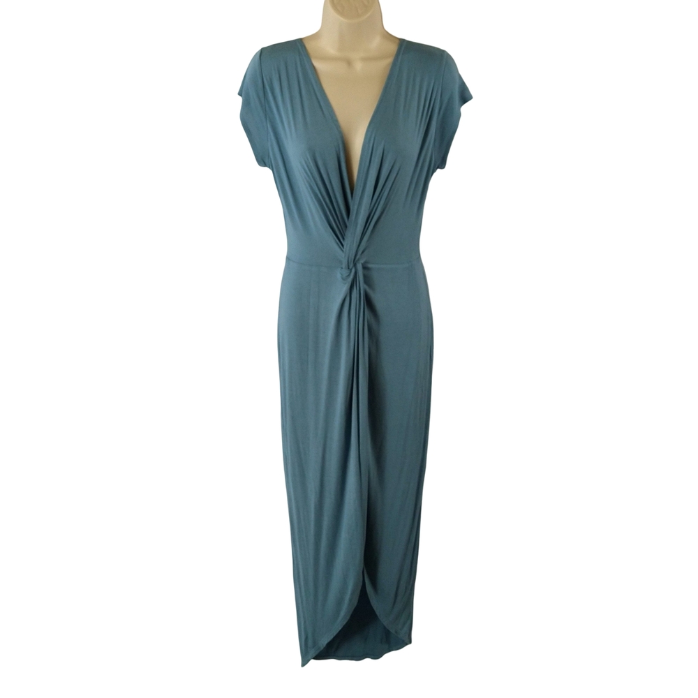 Rolla Coster Plunge Neckline Teal  Dress